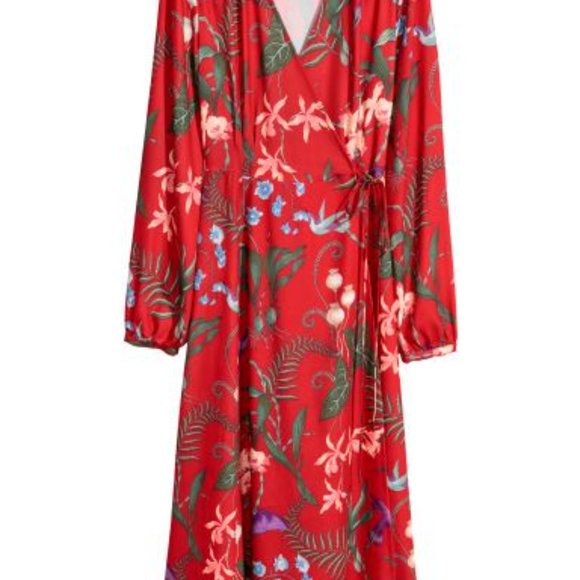 H&M V-neck Wrap Floral Dress | US8 - Picture 2 of 8